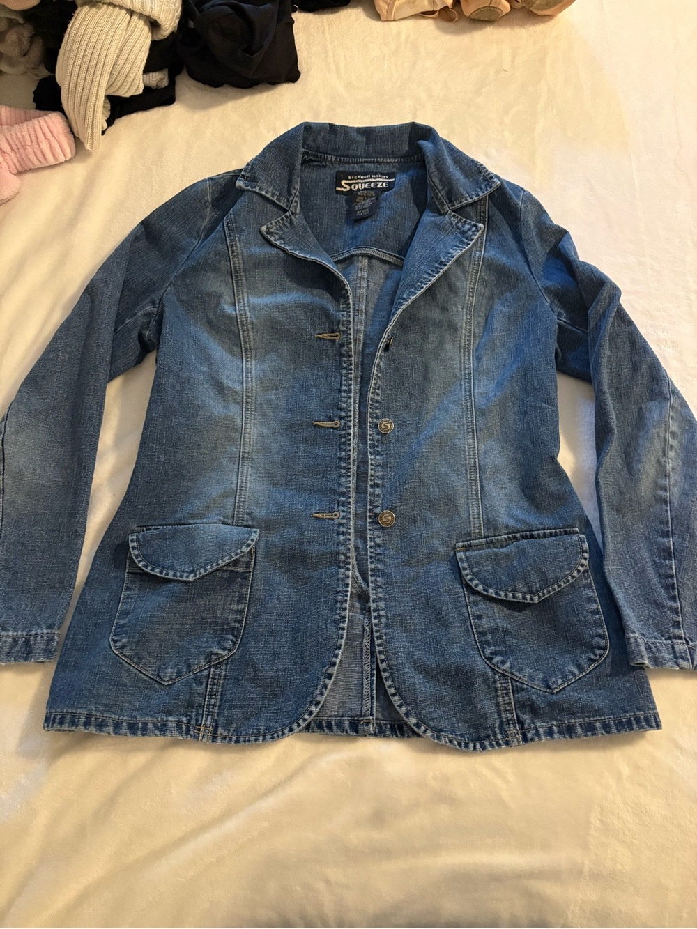 blue denim jacket stephen hardy squeeze
